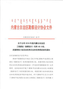 內蒙古自治區(qū)2018年度勘察設計質量管理先進名單公布